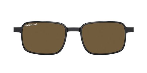 Rectangle Clip-On Men's Prescription Sunglasses Black 54 - SmartBuy Collection