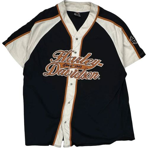Since 1903 Harley Davidson Spellout Jersey - Black Cotton
