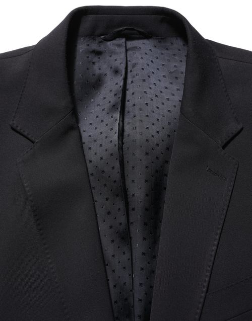 Virgin Wool Slim-Fit Pant Suit — Black