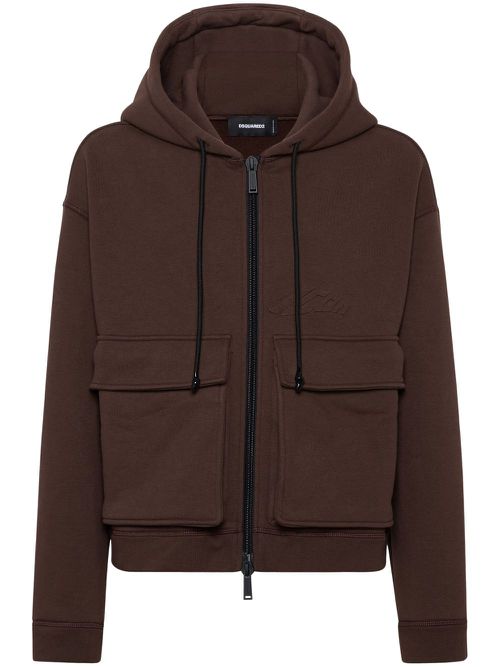 Icon zip-up hoodie - Brown