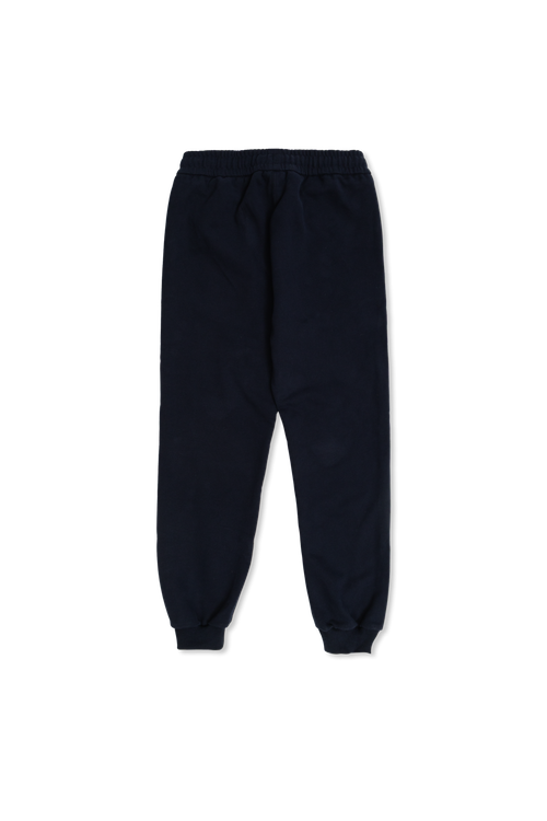 Sweatpants With A Velvety-finish Logo, Unisex, Navy Blue