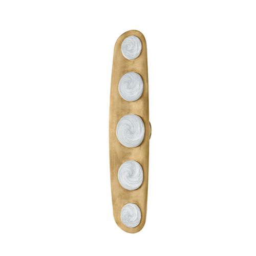 Vintage Brass LED Wall Sconce from the Bezel Collection