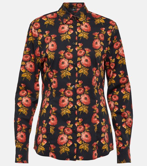 Floral cotton-blend shirt