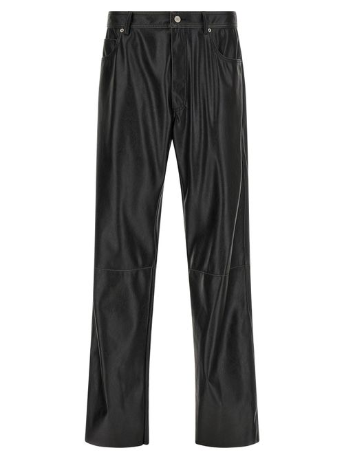 Leather-Effect Five-Pocket Trousers — Black