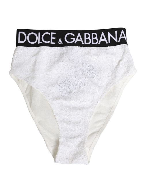 Sequin-Embellished Brief — White