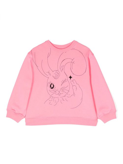 Bunny-print long-sleeve sweater - Pink