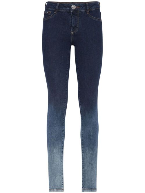 Logo-appliqué skinny jeans - Blue