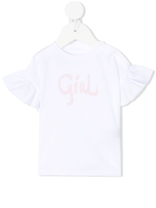 Ruffle-trimmed T-shirt - White
