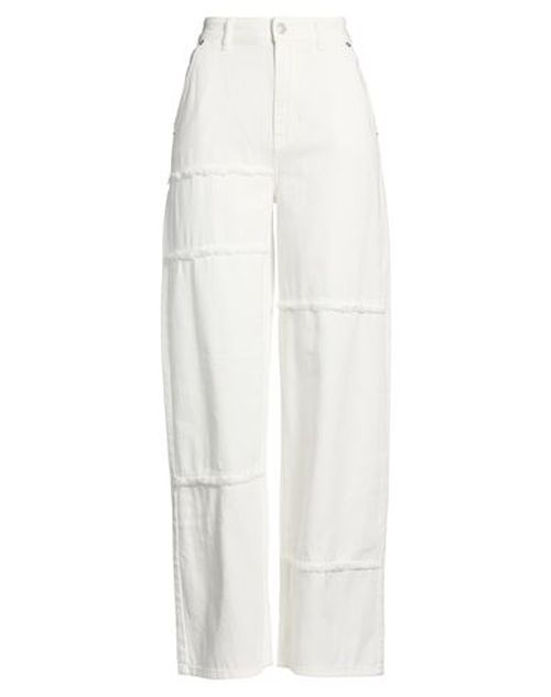 Woman Pants White Size S Cotton