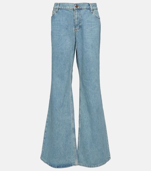 Low-rise flared jeans
