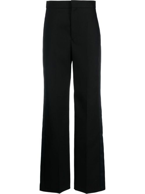 Pressed-crease wide-leg trousers - Black