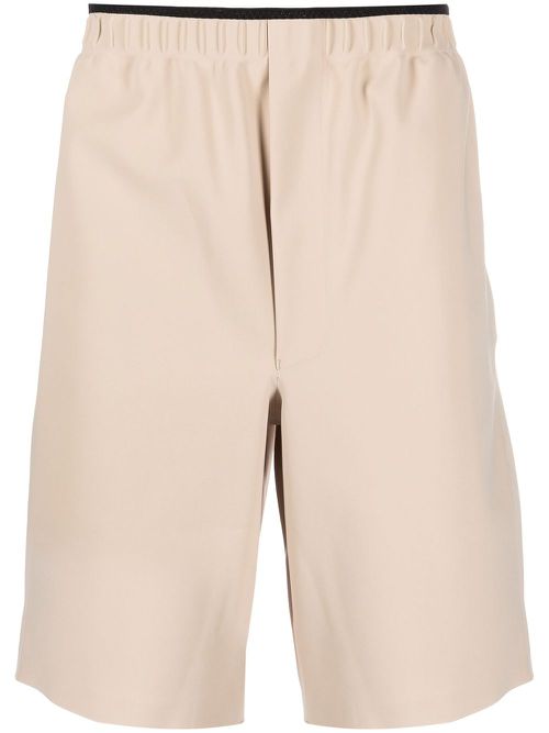 Elasticated-waistband shorts - Neutrals