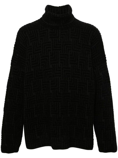 Roll-neck chunky-knit jumper - Black