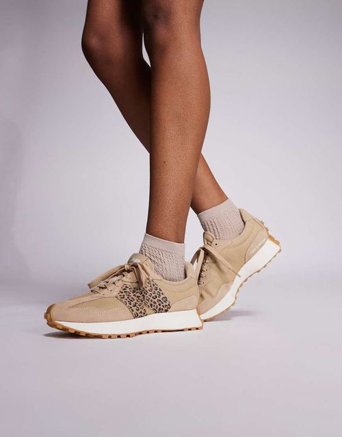 327 trainers in beige and leopard print-Neutral