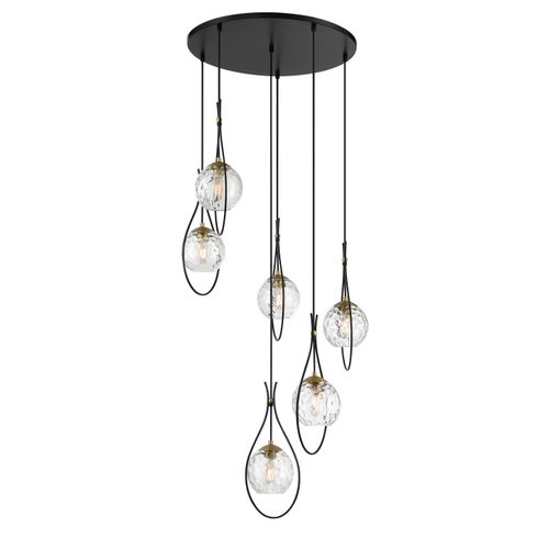 Coal And Soft Brass Pendant from the Cody Collection