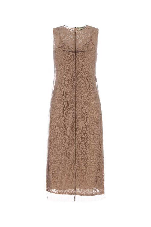 Mesh Dress — Beige