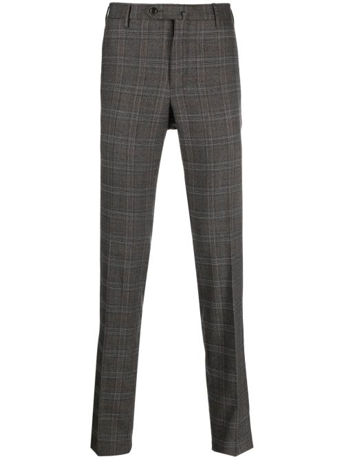 Check-pattern tailored trousers - Grey