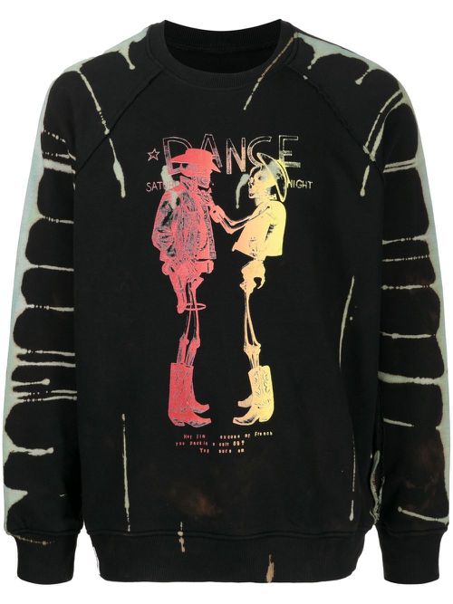 X Hiroshi Fujiwara skeleton-print sweatshirt - Black
