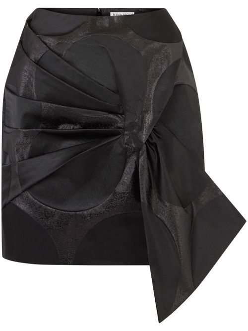 Oversize bow-detail mini skirt - Black