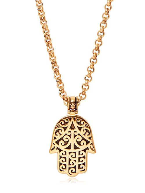 Nialaya Jewelry Hamsa Hand necklace - Goud