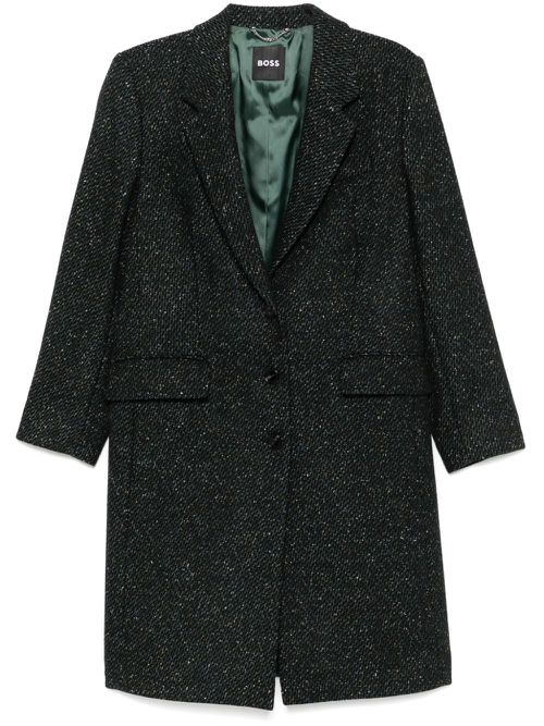 Patterned-jacquard coat - Blue