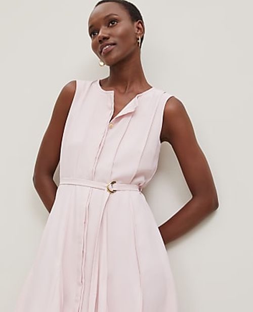 Ann Taylor Belted Flare Dress