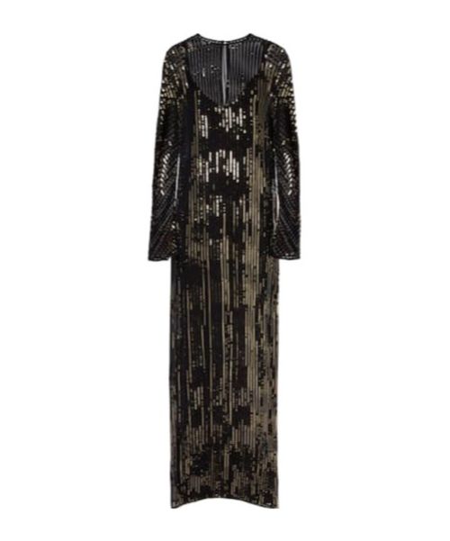Sequined silk gown