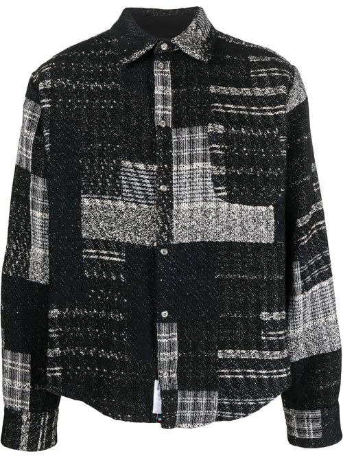 Plaid-pattern shirt - Black