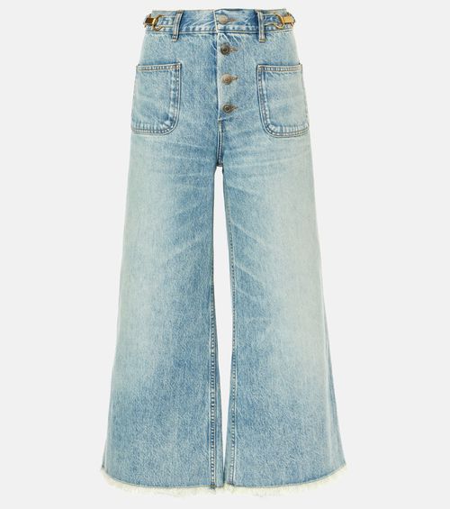 High-rise cropped flared jeans