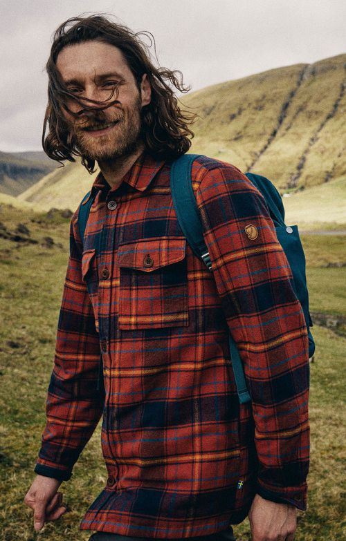 Men's Ovik Lite Padded Shirt, Autumn Leaf/Navy