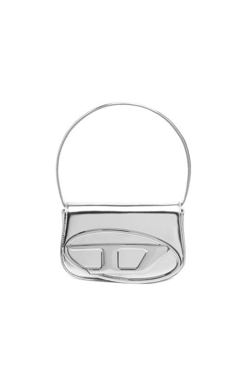 1DR-Iconic shoulder bag in mirrored leather - Shoulder Bags - Woman - Silver
