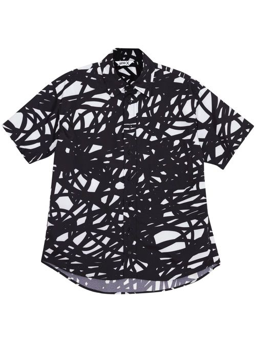 Abstract-print shirt - Black