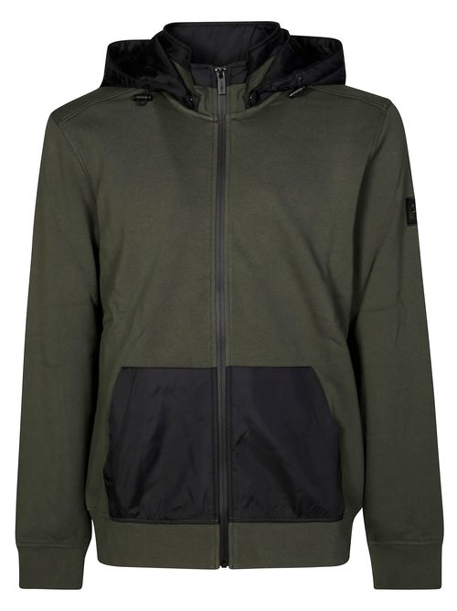 Men's Mini Bomber Sweatshirt with Nylon Hood