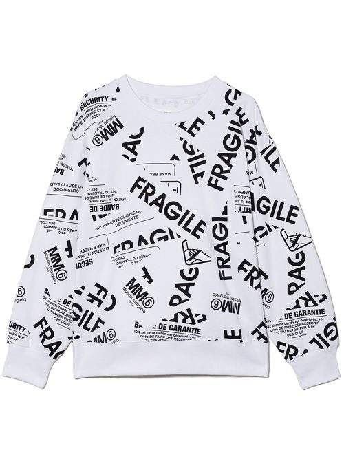 Fragile crew neck sweatshirt - White