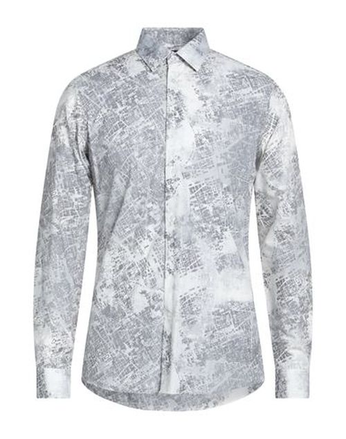 Man Shirt Light grey Size 15 Cotton
