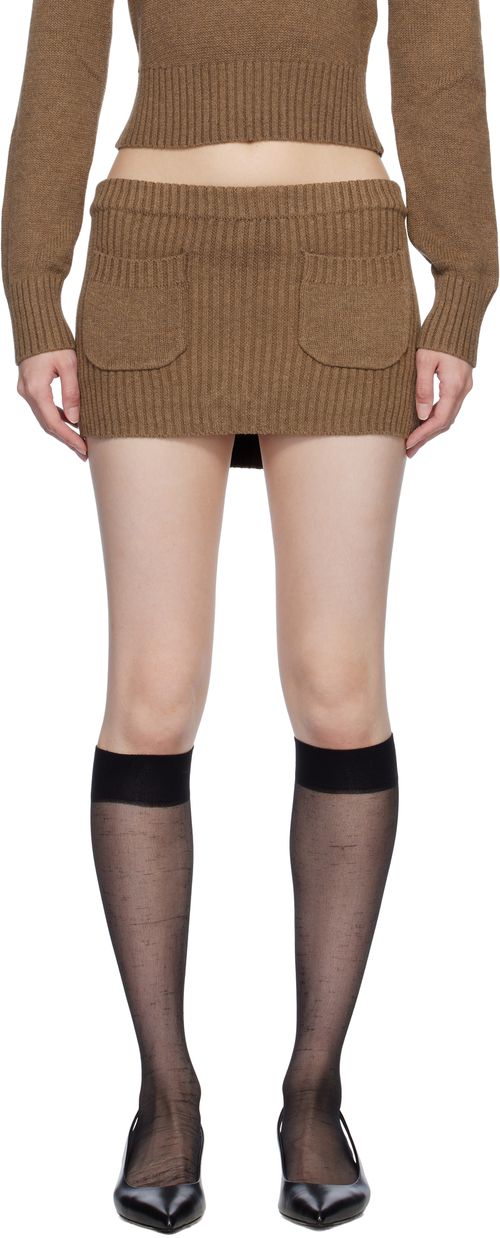 Frankies Bikinis Brown Ashton Knit Mini Skort