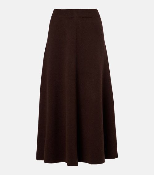 Wool and cashmere midi skirt