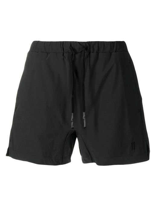 Embroidered-logo detail shorts - Black