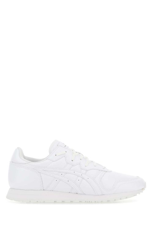 Synthetic Leather Runner Sneaker — White