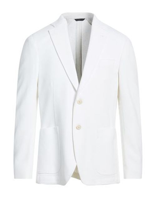 Man Blazer White Size 36 Cotton, Polyamide