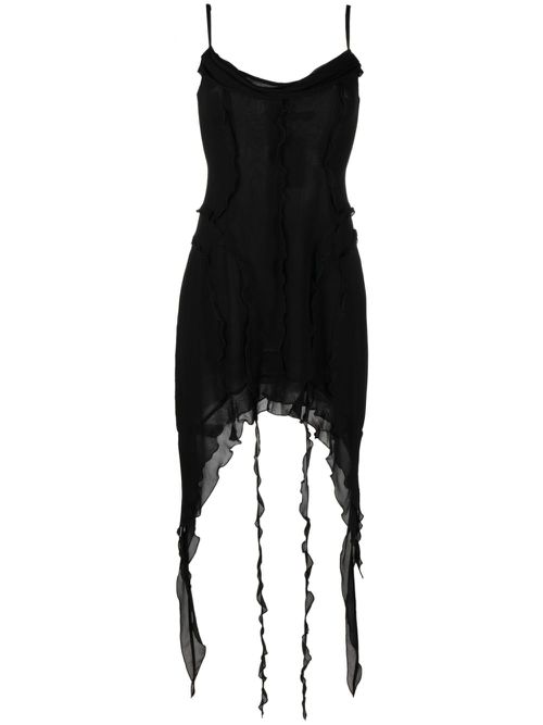 Halterneck seam-detail minidress - Black
