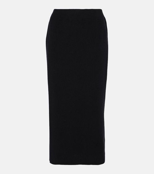 Wool, cashmere and silk midi skirt