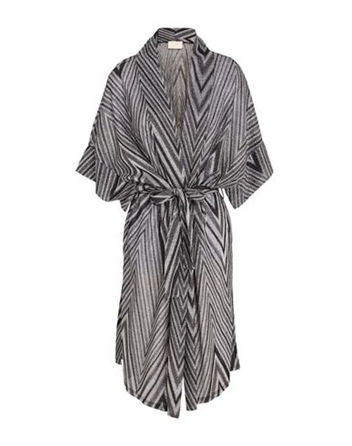 Woman Cardigan Silver Size 6 Polyamide, Metallic Polyester, Polyester, Viscose