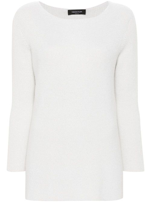 Wool Blend Boatneck Sweater