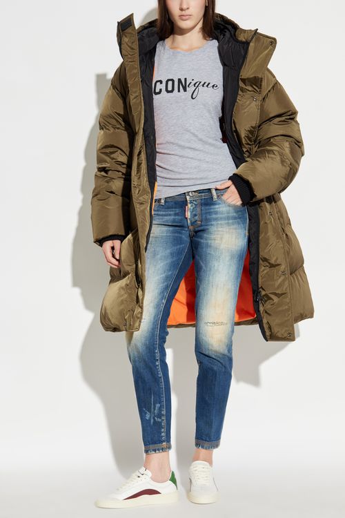 Long Down Coat, Women's, Green