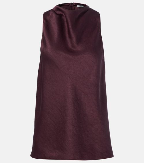 Draped satin top