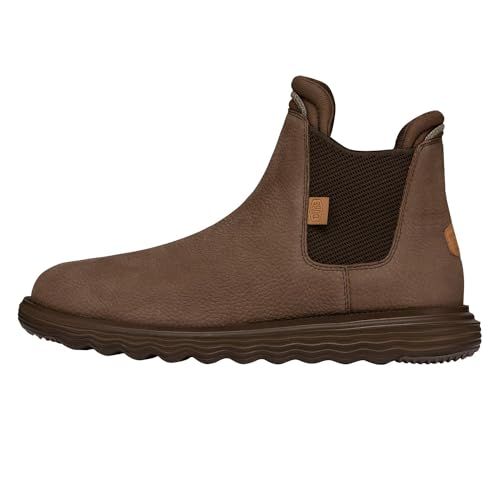 HEYDUDE Men's Branson Craft Leather Boot, Grey