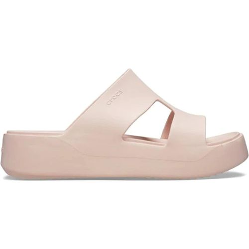Crocs Womens Getaway H Strap Open Toe Slide Sandals in Quartz - Pink