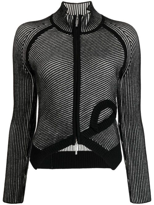 Zip-up two-tone bomber jacket - Black
