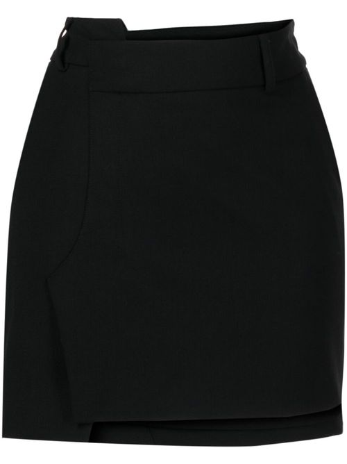 Asymmetric mini skirt - Black